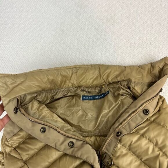 Vintage Ralph Lauren Women’s 4 Gold Duck Down Feather Filled Puffer Jacket Coat - Picture 3 of 16